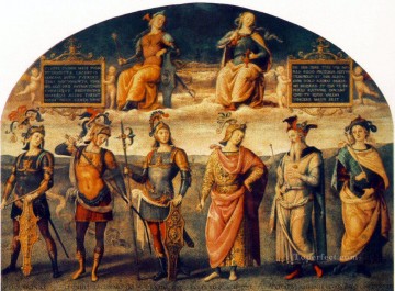 人のアンティーク英雄による不屈の精神と節制 1497 ルネサンス ピエトロ ペルジーノ Oil Paintings